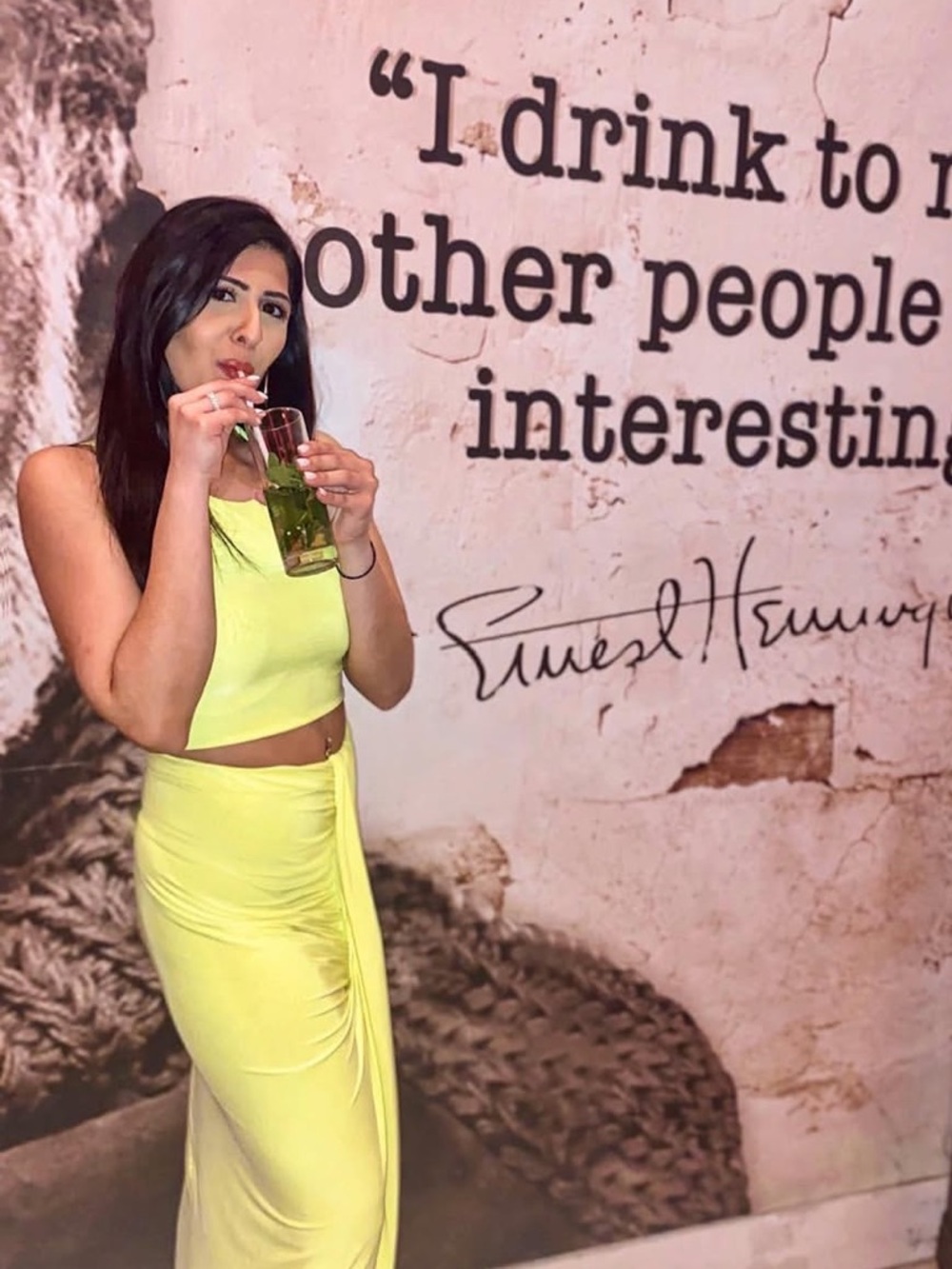 Neon Yellow Two-Piece Crop Top & Skirt Set - Picture 2 of 3